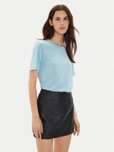 Pieces T-Shirt Anora 17148789 Niebieski Regular Fit. Niebieskie t-shirty Pieces, s, bez wzorów, z syntetyku, bez kołnierzyka, bez ramiączek. Za 99,99 zł.