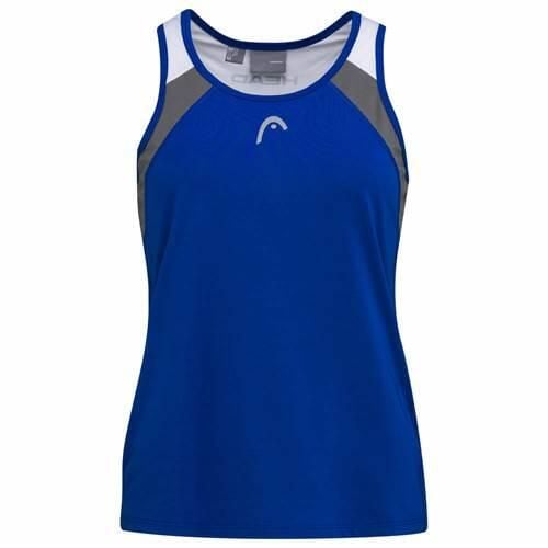 Koszulka bez rękawów damska CLUB 22 Tank Top. Niebieskie topy Head, xl, bez wzorów, z poliesteru, sportowe, bez kołnierzyka, bez ramiączek. W wyprzedaży za 101,50 zł.