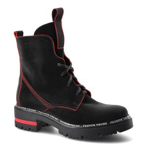 Czarne Botki Lemar Damskie Wygodne Obuwie. Czarne botki Lemar, bez wzorów, z nubiku, bez obcasa, na płaskiej podeszwie, bez zapięcia. Za 279,00 zł.