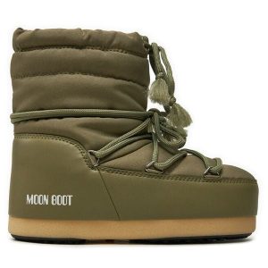 Śniegowce Moon Boot. Brązowe buty zimowe Moon Boot, z nylonu, bez obcasa, bez zapięcia. Za 679,99 zł.
