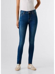 Pepe Jeans Dżinsy - Skinny fit - w kolorze granatowym rozmiar: W27/L32. Niebieskie jeansy Pepe Jeans, z aplikacjami, z jeansu, z podwyższonym stanem. Za 197,17 zł.