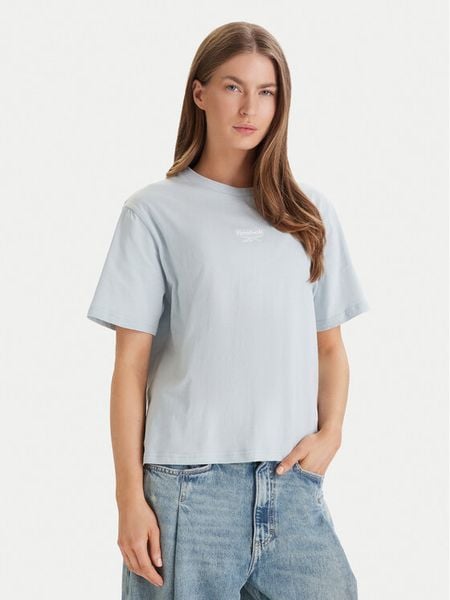 Reebok T-Shirt Suzie RK25505CCW Błękitny Relaxed Fit. Niebieskie t-shirty Reebok, l, bez wzorów, z bawełny, bez kołnierzyka, bez ramiączek. Za 79,99 zł.