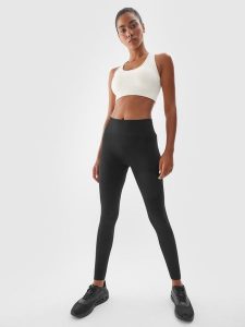 4F Legginsy treningowe bezszwowe z wysokim stanem damskie - czarne XS/S. Czarne legginsy 4f, bez wzorów, z dzianiny, z podwyższonym stanem. Za 129,99 zł.