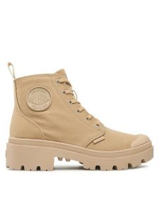 Palladium Trapery Pallabase Twill 96907-227-M Beżowy. Brązowe buty zimowe Palladium, z materiału, bez obcasa, bez zapięcia. Za 319,99 zł.