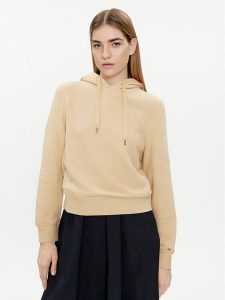 Tommy Hilfiger Bluza 1985 WW0WW40274 Beżowy Regular Fit. Brązowe bluzy TOMMY HILFIGER, xl, bez wzorów, z syntetyku, bez kaptura. Za 339,99 zł.