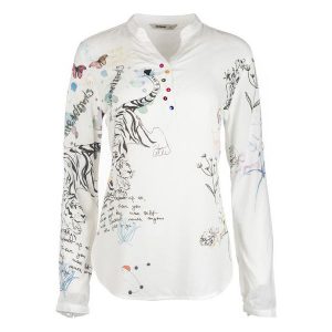 Desigual Bluzka Damska Words M Biała. Bluzki marki Desigual. W wyprzedaży za 277,00 zł.