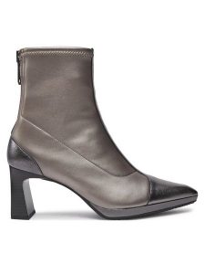 Hispanitas Botki Menorca-I24 HI243645 Srebrny. Szare botki Hispanitas, bez wzorów, z materiału, bez obcasa, na słupku, bez zapięcia. Za 539,99 zł.