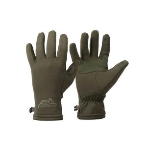 Rękawice turystyczne jesienno zimowe Tracker Outback. Zielone rękawiczki HELIKON-TEX, na zimę, bez wzorów, z tkaniny. Za 108,99 zł.