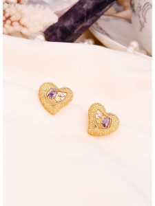 L'Atelier de Gaia Pozłacane kolczyki-wkrętki z cyrkoniami rozmiar: onesize. Różowe kolczyki L'Atelier de Gaia, z cyrkonią, pozłacane. Za 95,92 zł.