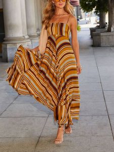 LA Angels Sukienka w kolorze jasnobrązowym rozmiar: XL. Brązowe sukienki LA Angels, xl, bez wzorów, bez kołnierzyka, bez ramiączek, maxi. Za 190,63 zł.