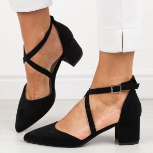 Czarne zamszowe sandały damskie na obcasie z zakrytymi palcami i pietą Sergio Leone Sk830. Czarne sandały Sergio Leone, bez wzorów, ze skóry, bez obcasa, na obcasie, bez zapięcia. Za 159,00 zł.