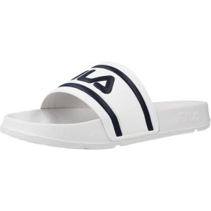 Klapki Fila Model Morro Bay Slipper Kolor Biały. Białe klapki Fila, bez wzorów, z materiału, bez obcasa. W wyprzedaży za 94,70 zł.