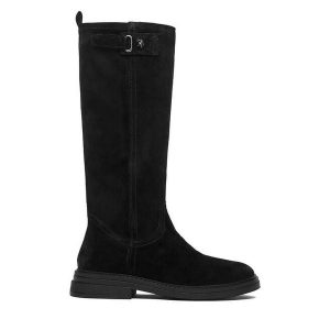 Kozaki U.S. Polo Assn. Czarne kozaki U.S. Polo Assn., bez wzorów, bez obcasa, na płaskiej podeszwie, bez zapięcia. Za 549,99 zł.