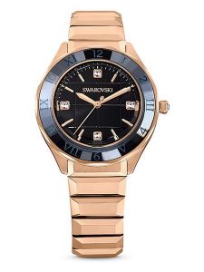 Swarovski Zegarek kwarcowy w kolorze różowozłoto-czarnym rozmiar: onesize. Czarne, analogowe zegarki Swarovski. Za 817,99 zł.