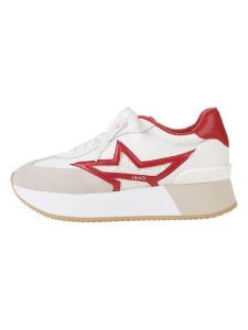 Liu Jo Skórzane sneakersy "Dreamy" w kolorze biało-czerwonym rozmiar: 40. Białe trampki Liu Jo, bez wzorów, bez zapięcia. Za 289,88 zł.