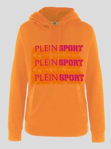 Plein Sport Bluza w kolorze pomarańczowym rozmiar: S. Pomarańczowe bluzy Plein Sport, s, bez wzorów, z bawełny, z kapturem. Za 214,70 zł.