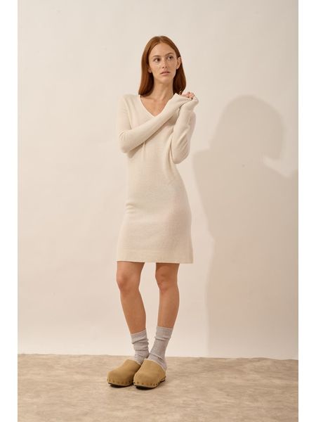 Just Cashmere Kaszmirowa sukienka "Tracy" w kolorze kremowym rozmiar: XL. Brązowe sukienki Just Cashmere, xl, bez wzorów, z kaszmiru, bez kołnierzyka, bez ramiączek, mini. Za 279,78 zł.