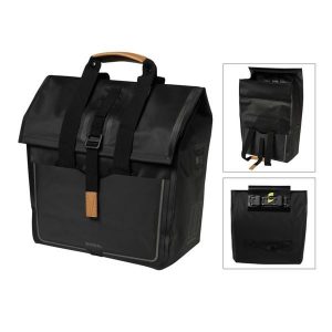 Torba na zakupy „Urban Dry” - plandeka. Czarne shopper bag BASIL, bez wzorów, na ramię, bez dodatków. Za 323,49 zł.