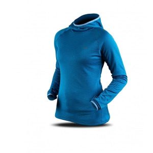 Bluza Trimm VERONA. Niebieskie kurtki TRIMM, na zimę, bez wzorów, z dzianiny, z kapturem. W wyprzedaży za 90,44 zł.