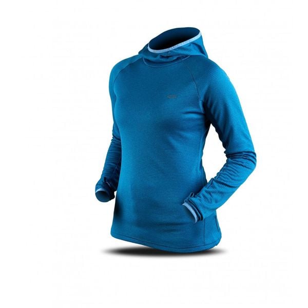 Bluza Trimm VERONA. Niebieskie kurtki TRIMM, na zimę, bez wzorów, z dzianiny, z kapturem. W wyprzedaży za 90,44 zł.