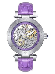 Empress Zegarek automatyczny "Theodora" w kolorze srebrno-fioletowym rozmiar: onesize. Różowe, analogowe zegarki Empress. Za 587,99 zł.