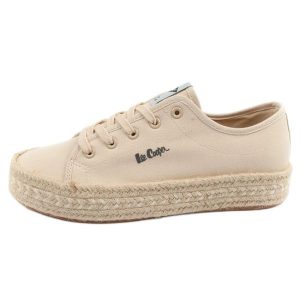 Buty Lee Cooper LCW-25-44-3215L espadryle beżowe beżowy. Brązowe espadryle bez wzorów, z gumy, bez obcasa. Za 197,45 zł.