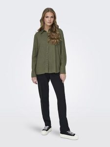 JDY Koszula w kolorze khaki rozmiar: XL. Brązowe koszule JDY, xl, bez wzorów, bez kołnierzyka, bez ramiączek. Za 83,42 zł.