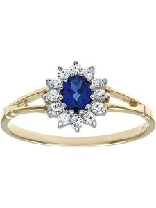 Diamant Exquis Złoty pierścionek z szafirem rozmiar: 48. Niebieskie pierścionki Diamant Exquis, z szafirem, złote. Za 505,13 zł.