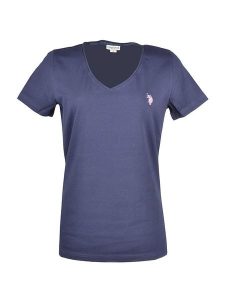 U.S. Polo Assn. Koszulka w kolorze granatowym rozmiar: L. Niebieskie bluzki U.S. Polo Assn., l, bez wzorów, bez kołnierzyka, bez ramiączek. Za 61,46 zł.