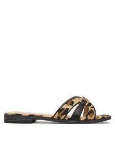 Guess Klapki FLJREA PEL19 Beżowy. Brązowe klapki Guess, z aplikacjami, ze skóry, bez obcasa. Za 499,99 zł.