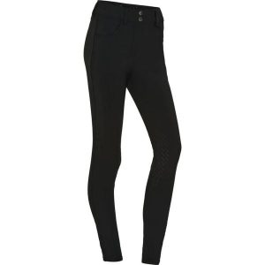 Damskie legginsy jeździeckie o średniej przyczepności Catago Rachel. Czarne legginsy CATAGO, bez wzorów, z elastanu. Za 395,50 zł.