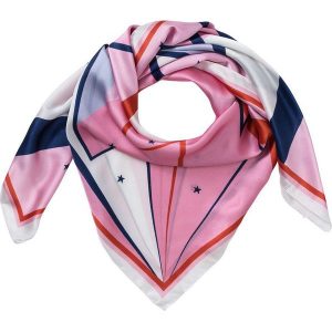 Chusta "Gwiazdy" bonprix różowo-czerwono-niebieski. Apaszki i chusty marki bonprix. Za 27,99 zł.