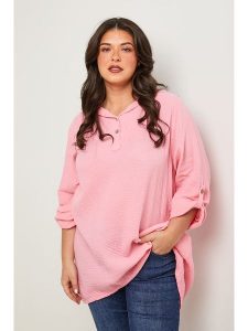 Curvy Lady Tunika w kolorze jasnoróżowym rozmiar: 48/50. Różowe tuniki Curvy Lady, bez wzorów, klasyczne, bez kołnierzyka, bez ramiączek. Za 122,96 zł.