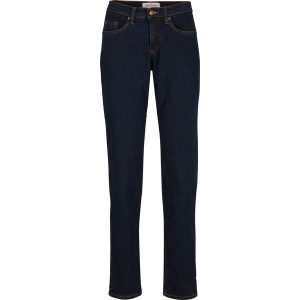 Dżinsy ze stretchem Mom, mid waist, long. Białe jeansy bonprix, bez wzorów, z jeansu. Za 97,99 zł.