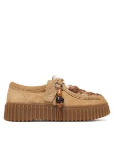 Clarks Półbuty Torhill Bee 26327766 Beżowy. Brązowe półbuty Clarks, bez wzorów, ze skóry, bez obcasa, na płaskiej podeszwie, bez zapięcia. Za 479,99 zł.