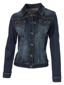 Heine Kurtka dżinsowa w kolorze granatowym rozmiar: 42. Niebieskie kurtki Heine, bez wzorów, bez kaptura. Za 152,95 zł.