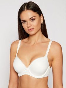 Triumph Biustonosz z fiszbiną Perfectly Soft 10131358 Biały. Białe biustonosze Triumph, bez wzorów, z syntetyku. Za 126,00 zł.