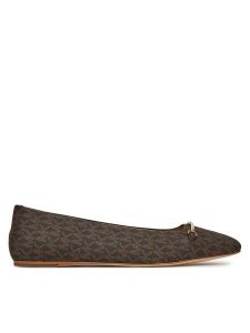 MICHAEL Michael Kors Baleriny Lena 40S5LEFP1B Brązowy. Brązowe balerinki MICHAEL Michael Kors, bez wzorów, ze lnu, bez obcasa, bez zapięcia. Za 399,99 zł.
