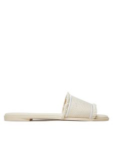 Tommy Hilfiger Klapki Fringe Canvas Flat Sandal FW0FW08908 Beżowy. Brązowe klapki TOMMY HILFIGER, bez wzorów, z materiału, bez obcasa. Za 249,99 zł.