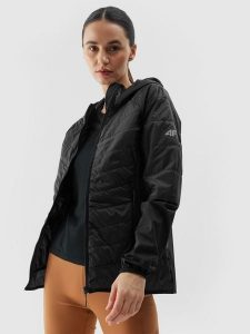 4F Kurtka trekkingowa z wypełnieniem z recyklingu Primaloft Black Insulation Eco damska - czarna L. Czarne kurtki 4f, l, bez wzorów, z dzianiny, bez kaptura. W wyprzedaży za 199,99 zł.