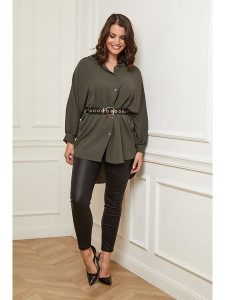 Curvy Lady Koszula w kolorze khaki rozmiar: 44/46. Brązowe koszule Curvy Lady, bez wzorów, bez kołnierzyka, bez ramiączek. Za 121,99 zł.