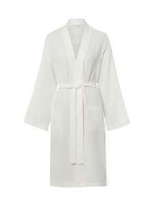 Marie Lund Szlafrok damski Kobiety Bawełna (100%) biały wypukły wzór tkaniny, L. Białe szlafroki Marie Lund, l, bez wzorów, z bawełny, bez kaptura. Za 279,95 zł.