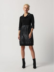 Joseph Ribkoff Sukienka codzienna 233158 Czarny Regular Fit. Czarne sukienki Joseph Ribkoff, na co dzień, bez wzorów, z syntetyku, bez kołnierzyka, bez ramiączek, proste. Za 669,00 zł.