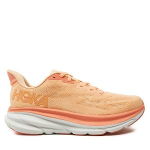 Buty do biegania Hoka. Brązowe buty sportowe Hoka, bez wzorów, bez zapięcia, do biegania. Za 499,99 zł.