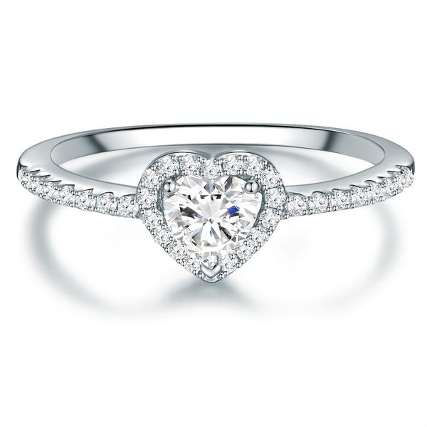 Trilani Srebrny pierścionek Serce srebro wysokiej próby Cyrkonia srebrny Pierścionki 1 ct Damski. Szare pierścionki Trilani, z cyrkonią, srebrne. Za 189,99 zł.