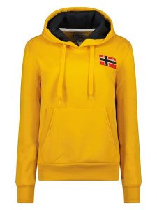 Geographical Norway Bluza "Genifer" w kolorze musztardowym rozmiar: XXL. Żółte bluzy Geographical Norway, xxl, bez wzorów, z kapturem. Za 88,43 zł.
