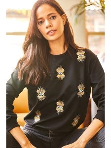 Olalook Bluza w kolorze czarnym rozmiar: XL. Czarne bluzy Olalook, xl, bez wzorów, bez kaptura. Za 61,89 zł.
