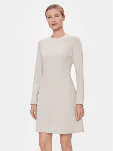 Calvin Klein Sukienka codzienna Hw Viscose Fit & Flare Dress K20K206336 Beżowy Regular Fit. Brązowe sukienki Calvin Klein, na co dzień, bez wzorów, z syntetyku, bez kołnierzyka, bez ramiączek, proste. Za 699,99 zł.