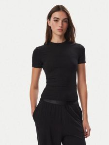 Guess T-Shirt O6BM13 K5058 Czarny Slim Fit. Czarne t-shirty Guess, s, z aplikacjami, z lyocellu, bez kołnierzyka, bez ramiączek. Za 154,99 zł.