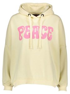 Miss goodlife Bluza "Peace" w kolorze żółtym rozmiar: XL. Żółte bluzy miss goodlife, xl, bez wzorów, z bawełny, z kapturem. Za 158,84 zł.